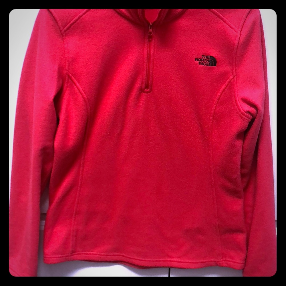The north face fleece pullover in hot pink